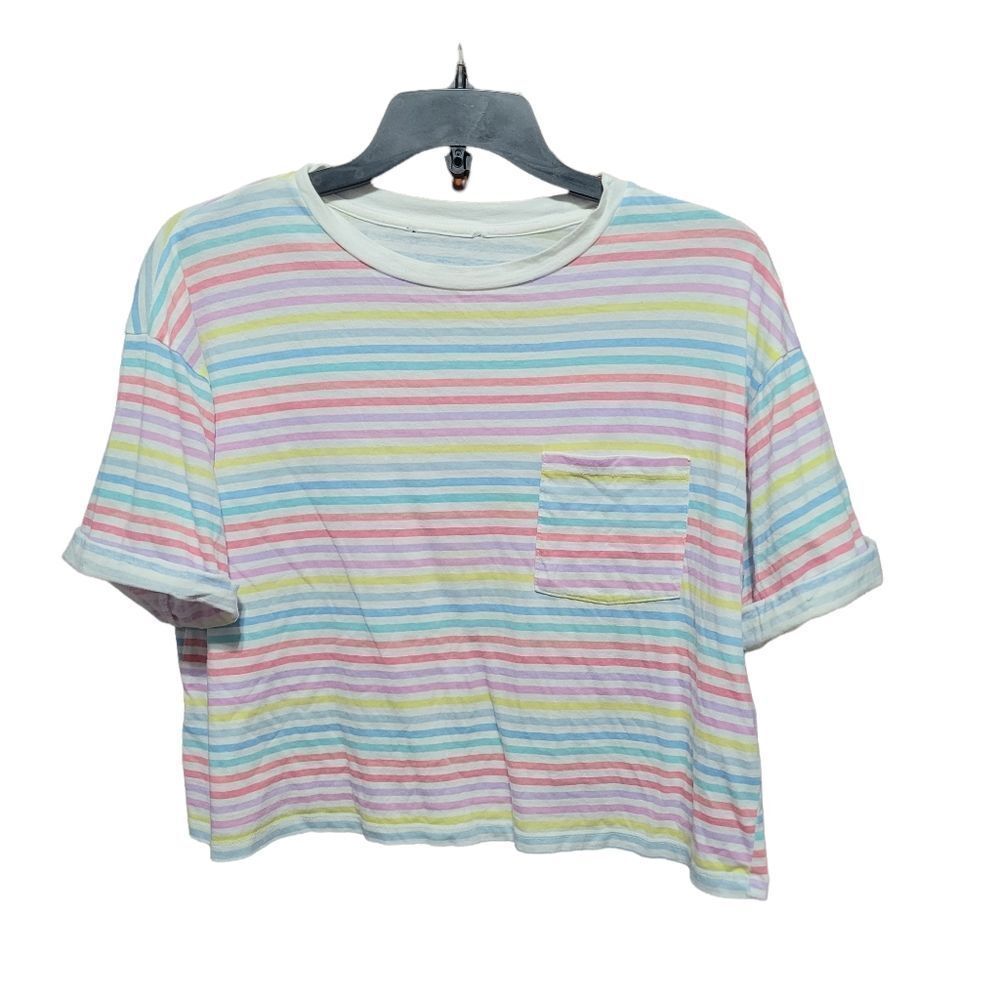Stripe crop tee 